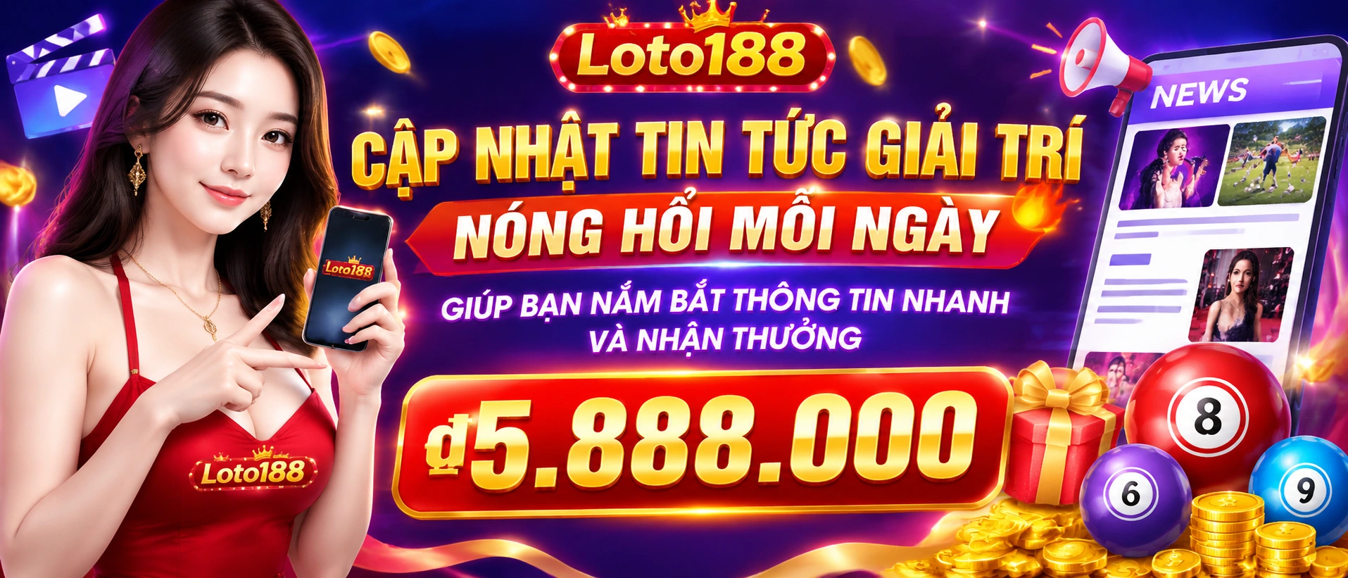 Giao diện trang tin LOTO188 trên điện thoại với các cập nhật mới nhất